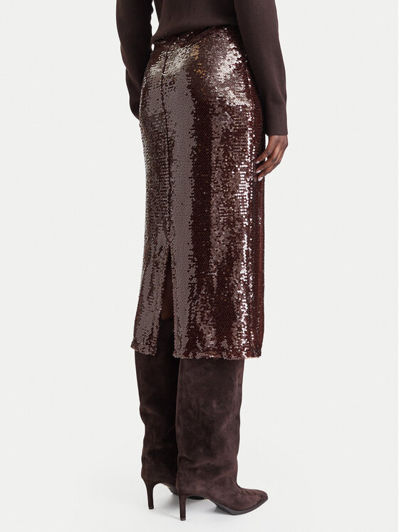 Rinascimento Rinascimento Midi suknja CFC0020440002 Tamno smeđa Regular Fit