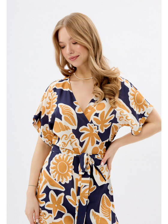 Mirons Mirons Sukienka codzienna print Granatowy Regular Fit