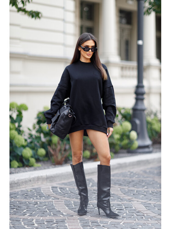 LilaLou LilaLou Bluza Lucky Czarny Regular Fit