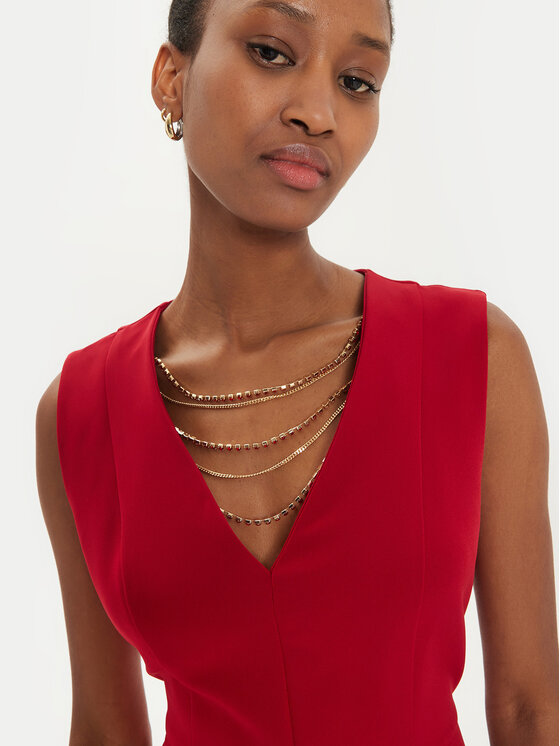 Fracomina Fracomina Abito da cocktail FQ24WD1008W42901 Rosso Slim Fit