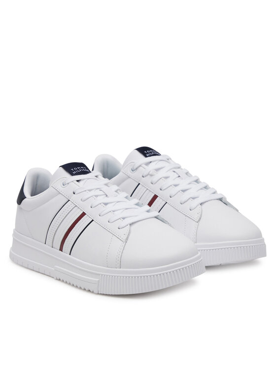 Tommy Hilfiger Tommy Hilfiger Sneakers Modern Cupsole Stripes Lth FM0FM05406 Alb