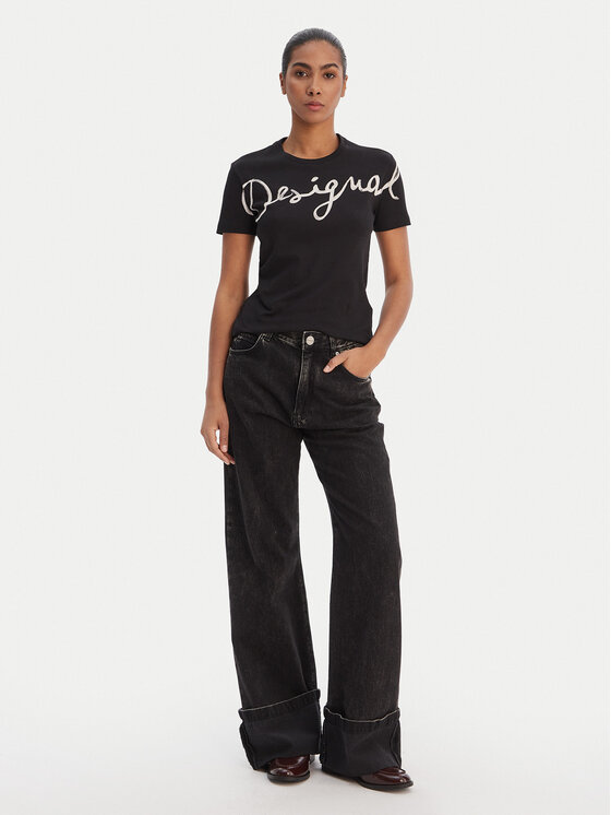 Desigual Desigual T-Shirt 26SWTK07 Czarny Regular Fit
