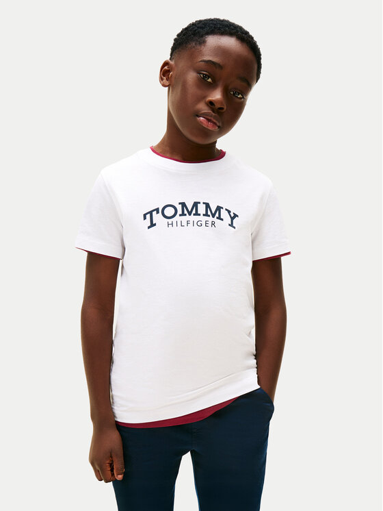 Tommy Hilfiger Tricou Monotype Print KB0KB10051 M Alb Regular Fit