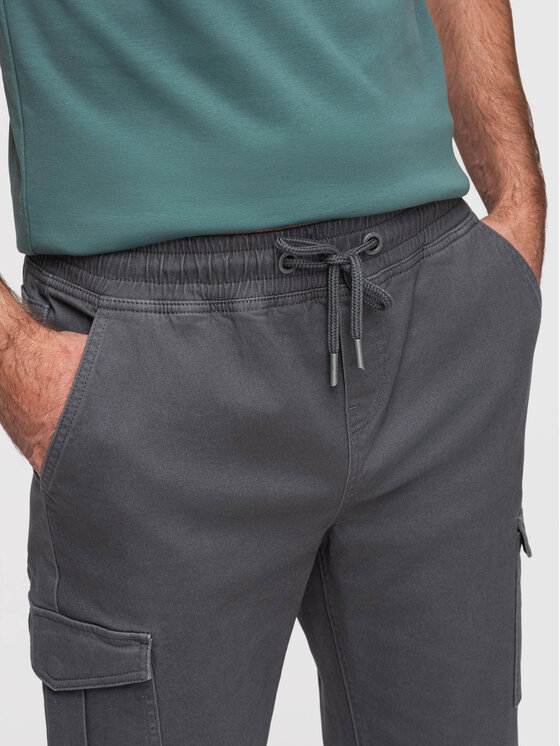 Ombre Ombre Joggery OM-PAJO-0290 Szary ciemny Regular Fit