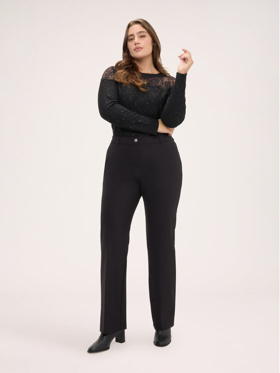 Fiorella Rubino Fiorella Rubino Spodnie materiałowe P081T005484N033 Czarny Regular Fit