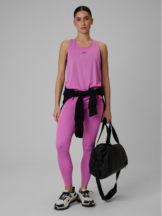 4F 4F Legginsy SOLAR PUNK Różowy Slim Fit