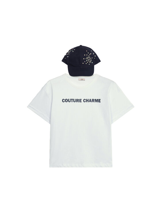 Oltre Oltre T-Shirt G053J004421N011 Biały Regular Fit