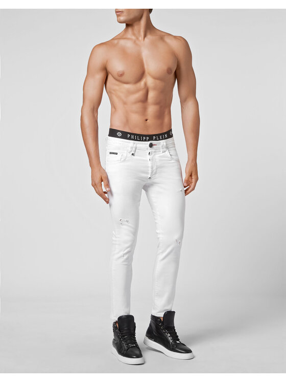 PHILIPP PLEIN PHILIPP PLEIN Jeansy 10219 Biały Skinny Fit