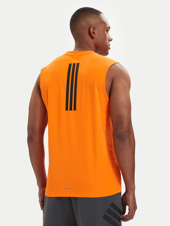 adidas adidas Techniniai marškinėliai D4T PrimeLift 3 Stripes KD0374 Oranžinė Slim Fit