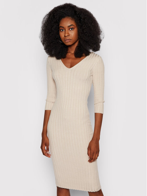 Guess Vestito di maglia Gisele W1YK0F Z2V40 Beige Slim Fit • Modivo.it