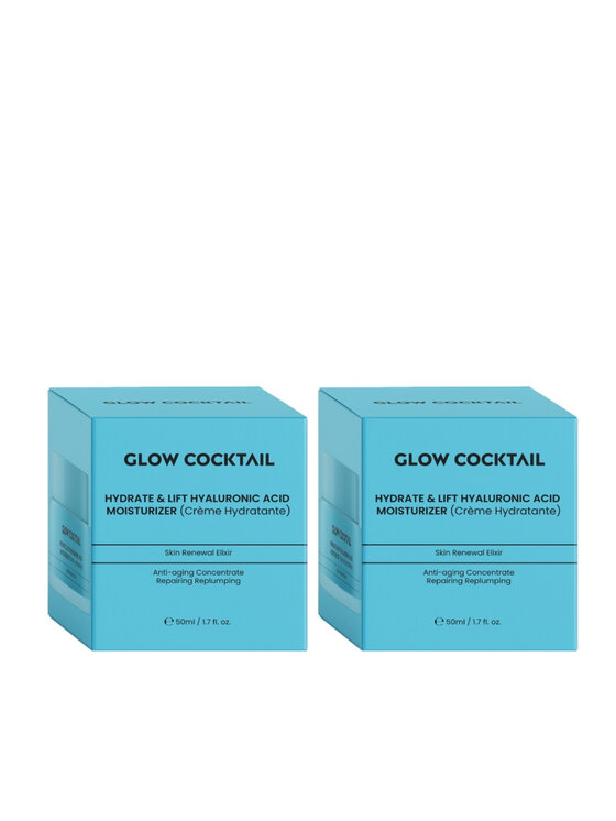 Glow Cocktail Glow Cocktail 2 x nawilżający i liftingujący krem z kwasem hialuronowym 50 ml Zestaw do pielęgnacji skóry