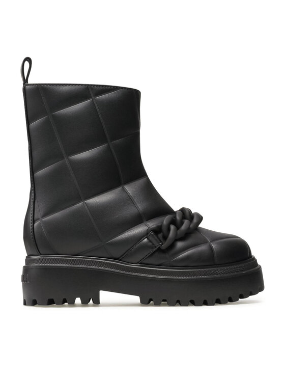 Le Silla Le Silla Īsie zābaki Stivaletto Ranger Fod. Montone 6411T020M1MMFAK001 Melns