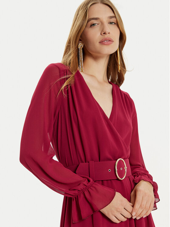 Rinascimento Rinascimento Rochie cocktail CFC0121218003 Vișiniu Regular Fit