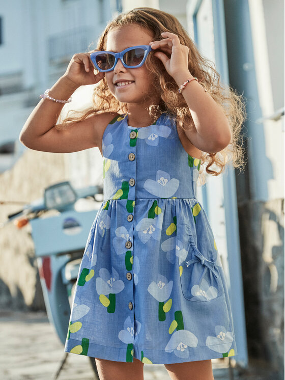Mayoral Mayoral Sommerkleid 3960 Blau Regular Fit