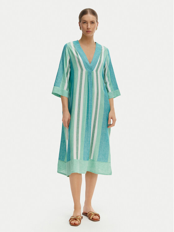 Iconique Iconique Пляжна сукня Kim IC26-053 Зелений Relaxed Fit