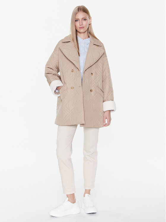 Tommy Hilfiger Tommy Hilfiger Преходно яке Quilted WW0WW37268 Бежов Loose Fit