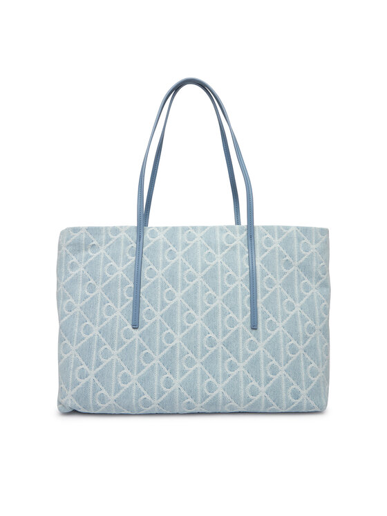 Calvin Klein Calvin Klein Kabelka Emblem Aop Denim Tote W/ Pouch LV04F3428G Modrá