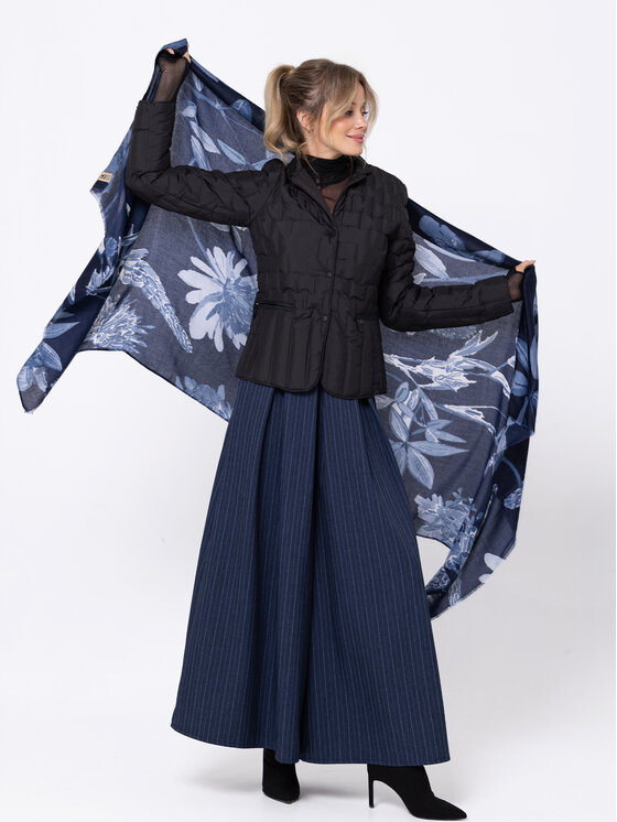 Miss LK Miss LK Spodnie materiałowe MISSLKS Granatowy Wide Leg