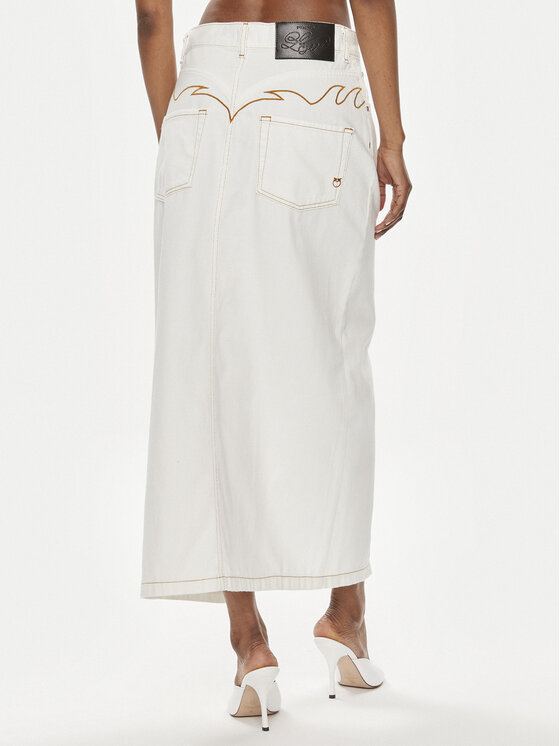 PINKO Pinko Gonna di jeans Riders 103628 A1VD Bianco Regular Fit