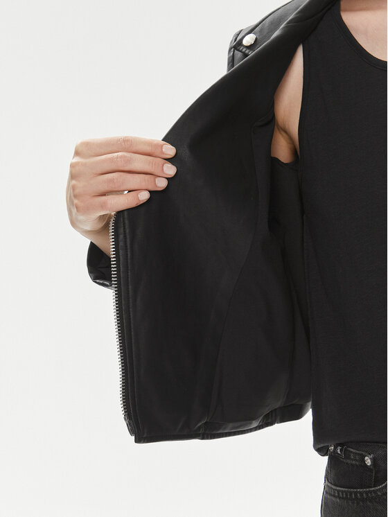 Marc Aurel Marc Aurel Műbőr dzseki 3810 2021 93263 Fekete Slim Fit