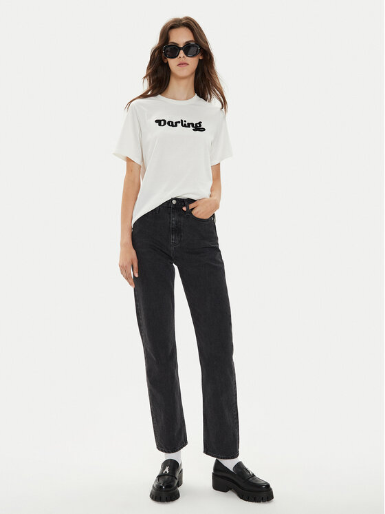 JDY JDY Тишърт Felisa 15300408 Екрю Regular Fit