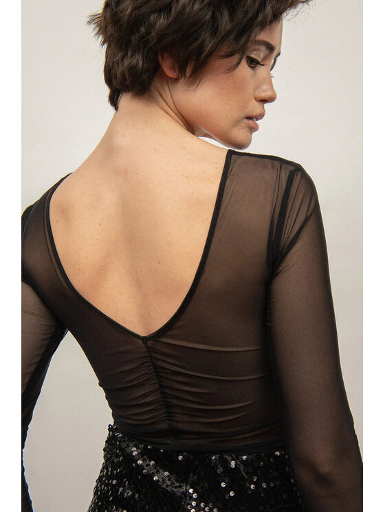 Nudyess Nudyess Body Amour z siateczki Czarny Fitted Fit