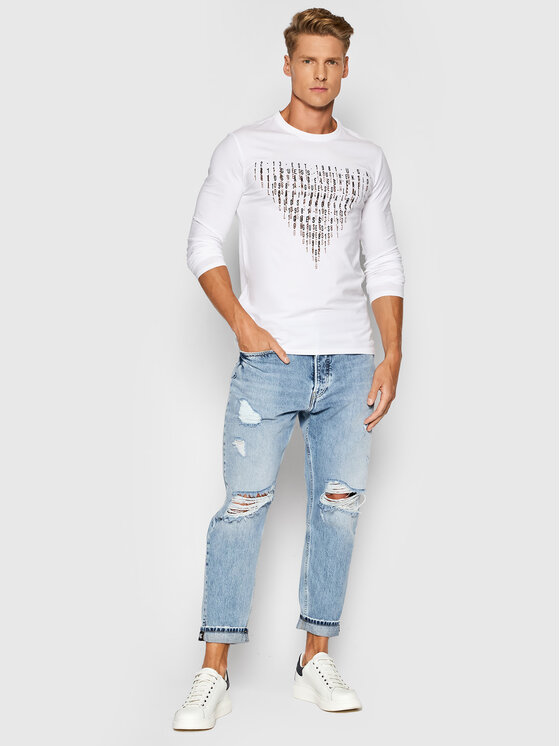 Guess Marškinėliai ilgomis rankovėmis M1YI68 J1311 Balta Slim Fit •  Modivo.lt