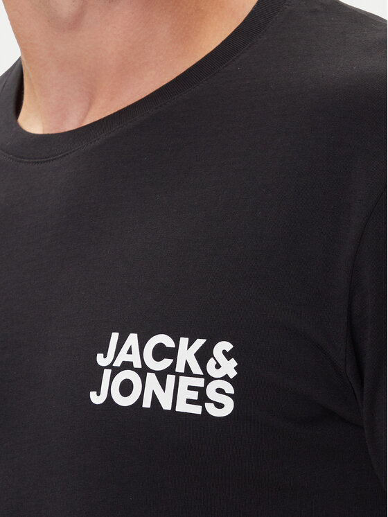 Jack&Jones Jack&Jones Set od 3 majice Corp Logo 12191762 Crna Slim Fit