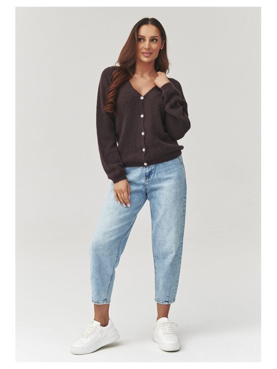 Makadamia Makadamia Sweter C38 Brązowy Loose Fit