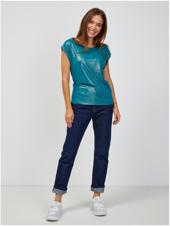 Orsay Orsay Bluzka 153320-861000__S Zielony Regular Fit