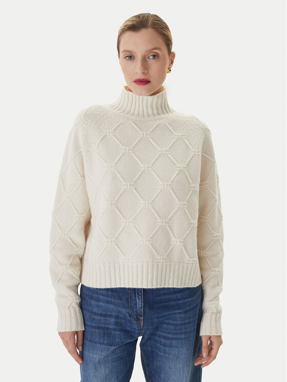 Elisabetta Franchi Elisabetta Franchi Pullover MK-55T-57E2 Creme Regular Fit