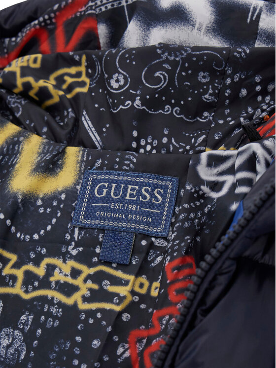 Guess Guess Μπουφάν μεταβατικό L6YL01 W2655 Σκούρο μπλε Regular Fit
