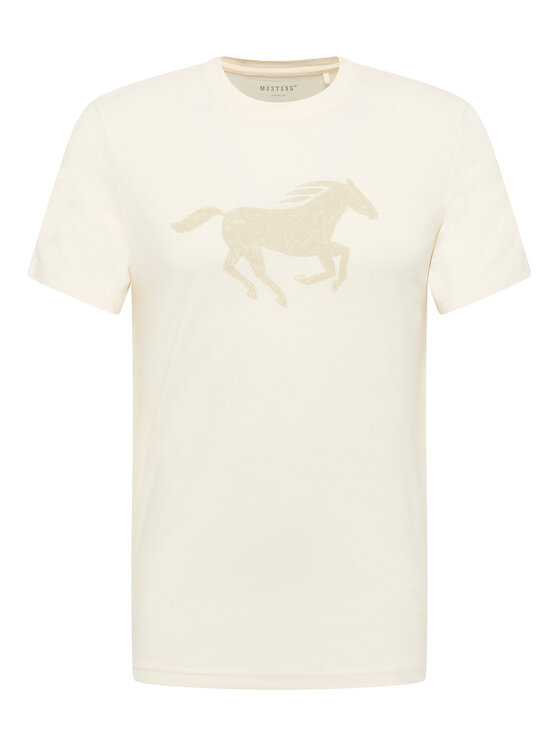 Mustang Mustang T-Shirt Austin 1016483 Μπεζ Regular Fit
