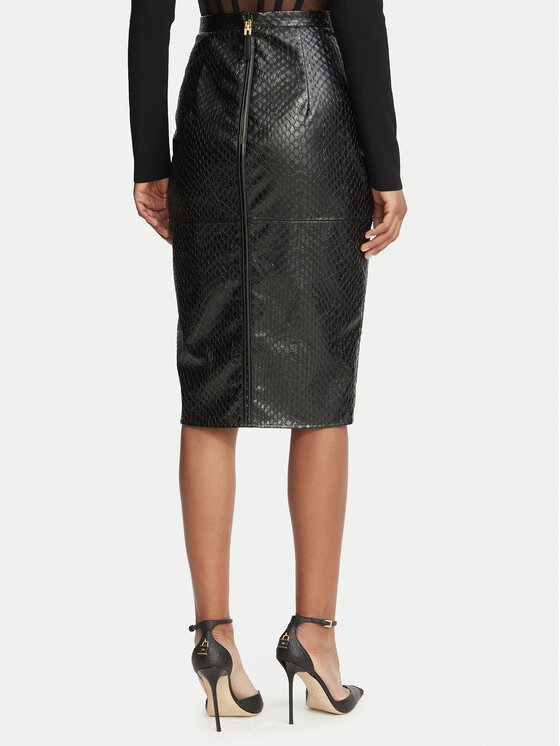Elisabetta Franchi Elisabetta Franchi Suknja od imitacije kože GO-244-67E2-V440 Crna Fitted Fit