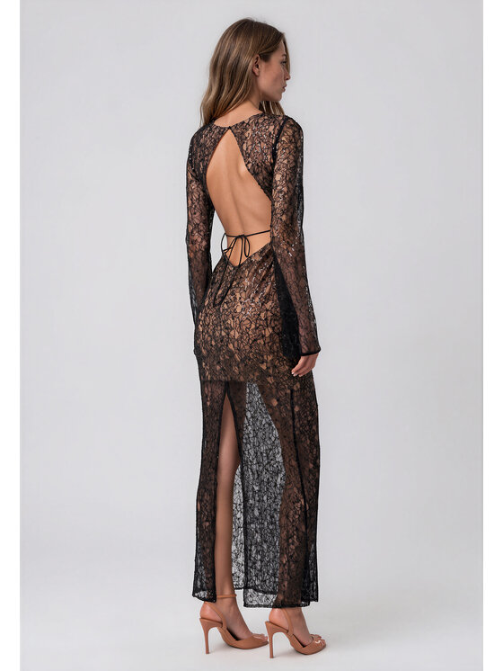 sax35th sax35th Sukienka wieczorowa BELLA Czarny Slim Fit
