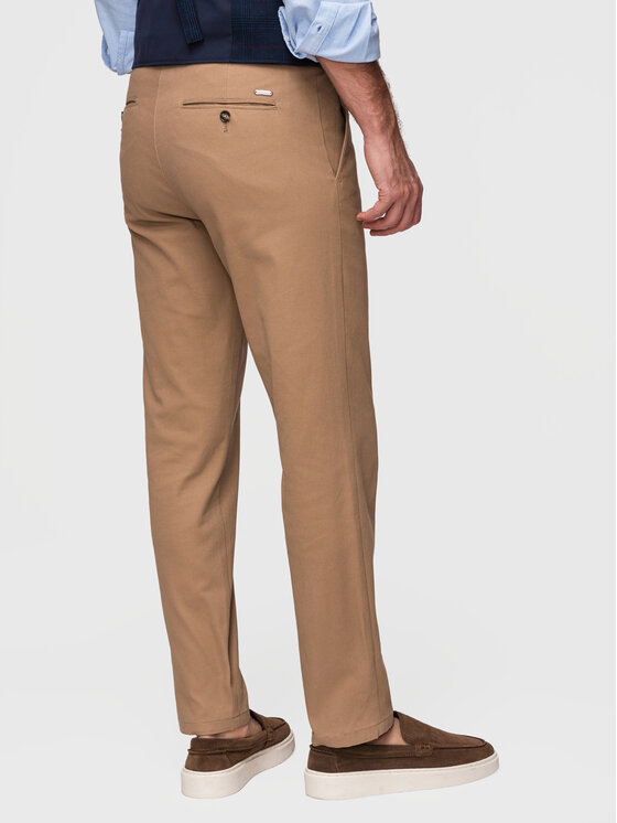 Ombre Ombre Chinosy P1524 Brązowy jasny Chino Fit