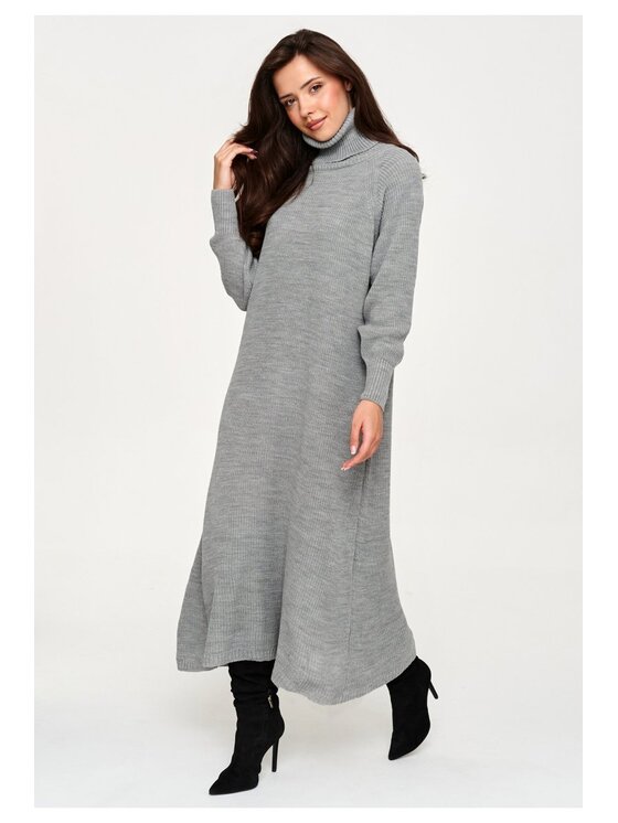 Makadamia Makadamia Sweter S181 Szary Loose Fit