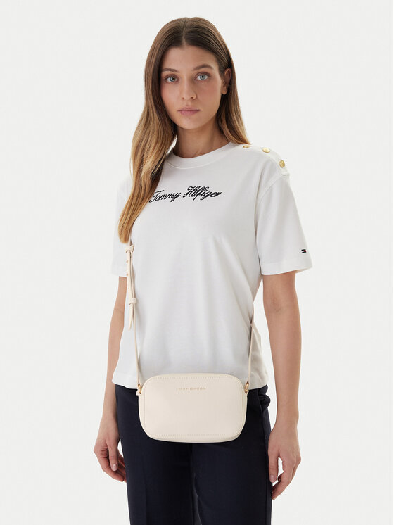 Tommy Hilfiger Kabelka Th Logo Camera Bag AW0AW18115 Écru