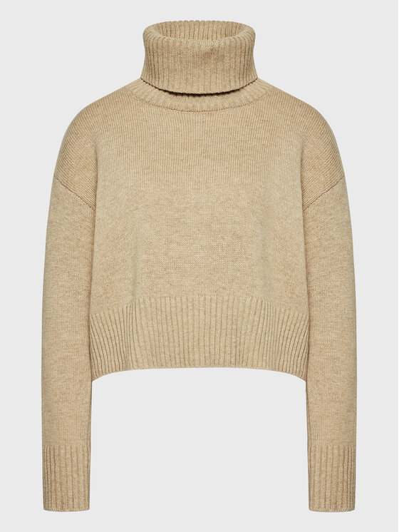 Simple Simple Dolčevita SWD513-02 Bež Relaxed Fit