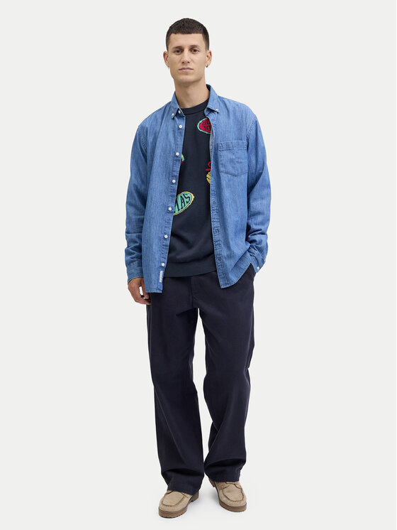 Jack & Jones Jack & Jones Sweter Holiday 12287994 Granatowy Relaxed Fit