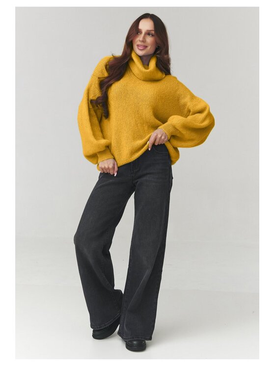 Makadamia Makadamia Sweter C19 Pomarańczowy Loose Fit