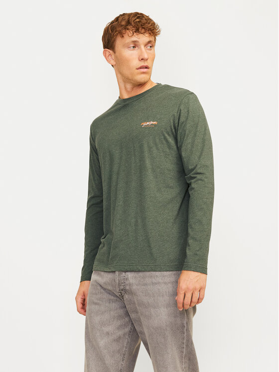 Jack&Jones Longsleeve krekls Alvis 12259735 Zaļš Standard Fit