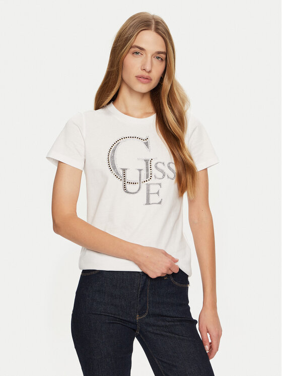 Guess Guess Тишърт W4BI16 I3Z14 Бял Regular Fit