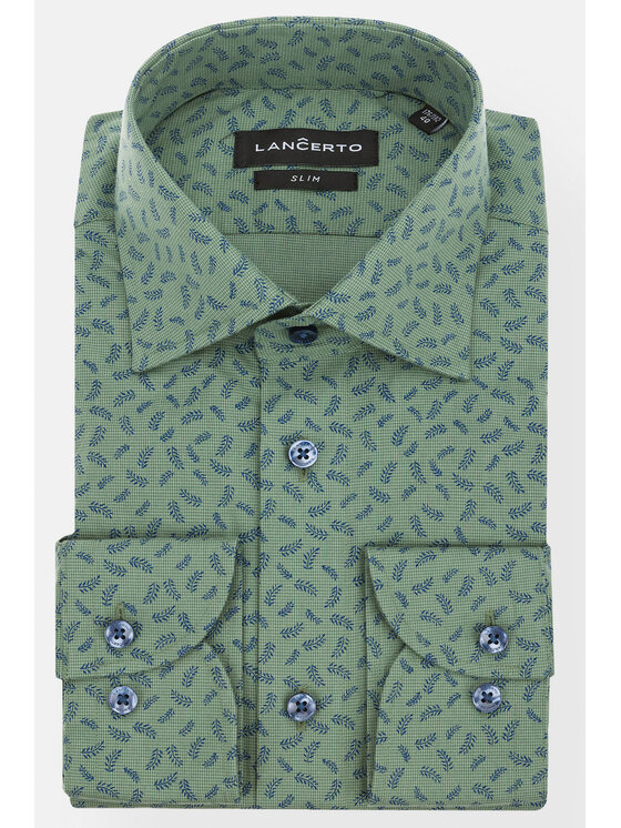 Lancerto Lancerto Koszula Aloha Zielony Slim Fit