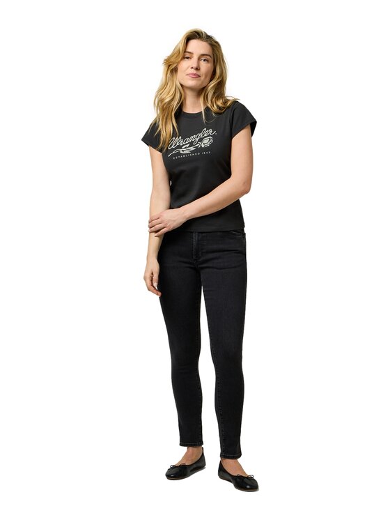 Wrangler Wrangler Jeansy 112371164 Czarny Skinny Fit