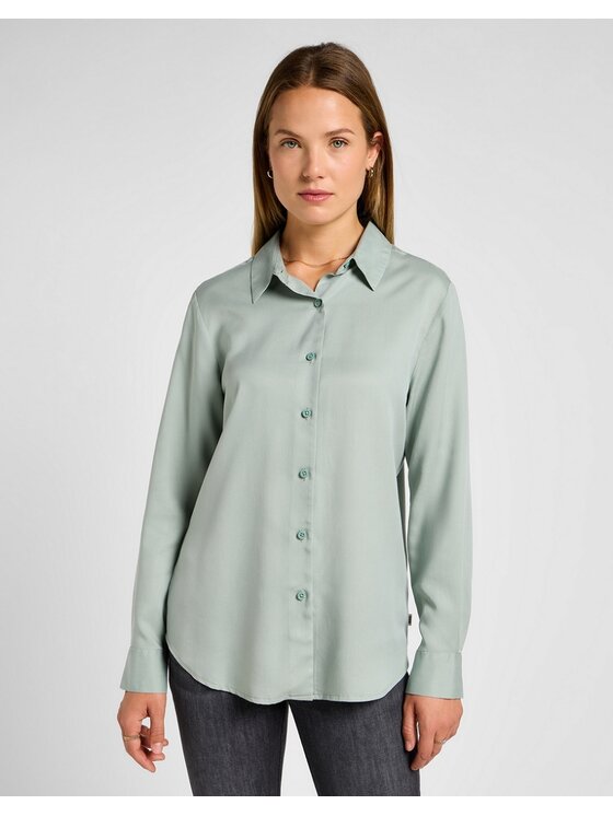Lee Lee Koszula POCKETLESS SHIRT 112355137 Zielony Regular Fit