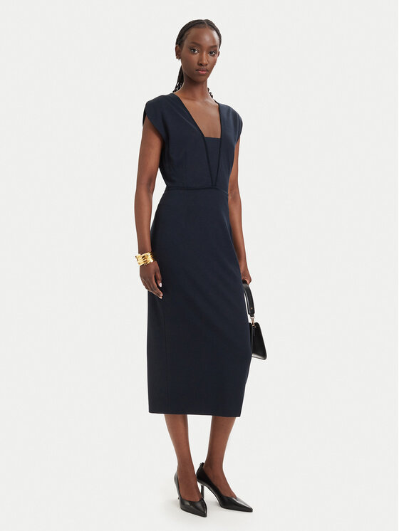 BOSS BOSS Коктейлна рокля Dorlita 50563851 Тъмносин Slim Fit