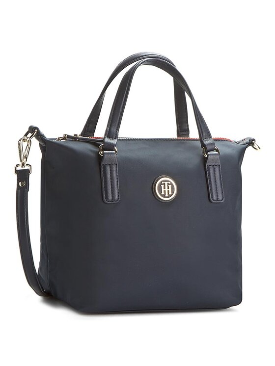 Tommy Hilfiger Tommy Hilfiger Geantă Poppy Small Tote AW0AW03191 Bleumarin