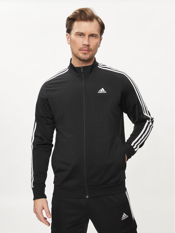 adidas Mikina Essentials Warm-Up 3-Stripes H46099 Čierna Regular Fit