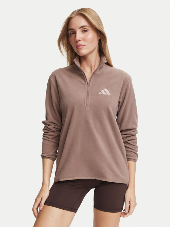 adidas adidas Флісовий реглан Terrex Multi Essentials Half Zip Fleece Jacket KZ1799 Світло-коричневий Regular Fit
